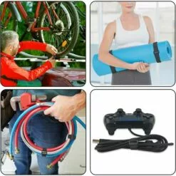 SLBRILLèRE Attache Volet Roulant De 10m Avec 50 Boucles, Attache Cable Scratch De Longueur De Coupe Libre, Rislan Fixation Noir -Treuil, cric, palan et accessoires Soldes Boutique 63515195 5