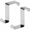 FOZIY 2 Crochets De Porte En Acier Inoxydable, Réversible Pour Porte Standard Et Placard Armoire Tiroir，argent，Fonepro