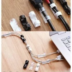 LYCXAMES 60 Pièces De Serre-cables, Support De Cable Avec Base Adhésive, Jeu De Serre-cables Pour Bureau, Cordon D'alimentation, Transparent -Treuil, cric, palan et accessoires Soldes Boutique 63814177 5