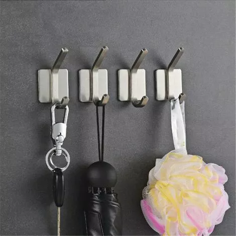 SINCèREETALI Crochet Mural Auto Adhésif Home Crochets De Cuisine Porte Mural Porte-Serviette Porte-vêtements Robe Vêtements Crochets En Acier Inoxydable Salle De Bain D'adhésif Adhésif 2 SINCèREETALI Crochet Mural Auto Adhésif Home Crochets De Cuisine Porte Mural Porte-Serviette Porte-vêtements Robe Vêtements Crochets En Acier Inoxydable Salle De Bain D'adhésif Adhésif – Image 2