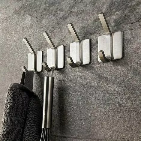 SINCèREETALI Crochet Mural Auto Adhésif Home Crochets De Cuisine Porte Mural Porte-Serviette Porte-vêtements Robe Vêtements Crochets En Acier Inoxydable Salle De Bain D'adhésif Adhésif 4 SINCèREETALI Crochet Mural Auto Adhésif Home Crochets De Cuisine Porte Mural Porte-Serviette Porte-vêtements Robe Vêtements Crochets En Acier Inoxydable Salle De Bain D'adhésif Adhésif – Image 4