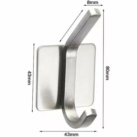 SINCèREETALI Crochet Mural Auto Adhésif Home Crochets De Cuisine Porte Mural Porte-Serviette Porte-vêtements Robe Vêtements Crochets En Acier Inoxydable Salle De Bain D'adhésif Adhésif 5 SINCèREETALI Crochet Mural Auto Adhésif Home Crochets De Cuisine Porte Mural Porte-Serviette Porte-vêtements Robe Vêtements Crochets En Acier Inoxydable Salle De Bain D'adhésif Adhésif – Image 5