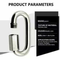 MEZHENG M6 Maillon Rapide En Acier Inoxydable D Forme Mousqueton Maillons De Chaîne 5pcs 9 MEZHENG M6 Maillon Rapide En Acier Inoxydable D Forme Mousqueton Maillons De Chaîne 5pcs -Treuil, cric, palan et accessoires Soldes Boutique 63894837 5
