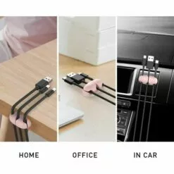 EAUDACè Lot De 6 Supports De Câbles Adhésifs Solides Pour Organiser Les Câbles USB à La Maison, Au Bureau Et Dans La Voiture (rose) -Treuil, cric, palan et accessoires Soldes Boutique 63923502 5