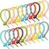 EAUDACè 20 Pieces Colorful Silicone Ties Bag Clip,Cable Straps, Bread Tie, Reusable Rubber Twist Tie, All-Purpose Silicone Ties, Cable Ties,Silicone Cord,Household Snake Ties, Bag Sealing Clips