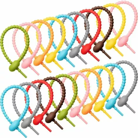 EAUDACè 20 Pieces Colorful Silicone Ties Bag Clip,Cable Straps, Bread Tie, Reusable Rubber Twist Tie, All-Purpose Silicone Ties, Cable Ties,Silicone Cord,Household Snake Ties, Bag Sealing Clips 1 EAUDACè 20 Pieces Colorful Silicone Ties Bag Clip,Cable Straps, Bread Tie, Reusable Rubber Twist Tie, All-Purpose Silicone Ties, Cable Ties,Silicone Cord,Household Snake Ties, Bag Sealing Clips
