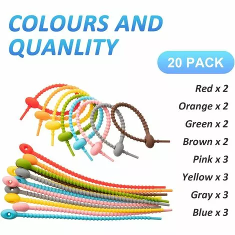 EAUDACè 20 Pieces Colorful Silicone Ties Bag Clip,Cable Straps, Bread Tie, Reusable Rubber Twist Tie, All-Purpose Silicone Ties, Cable Ties,Silicone Cord,Household Snake Ties, Bag Sealing Clips 2 EAUDACè 20 Pieces Colorful Silicone Ties Bag Clip,Cable Straps, Bread Tie, Reusable Rubber Twist Tie, All-Purpose Silicone Ties, Cable Ties,Silicone Cord,Household Snake Ties, Bag Sealing Clips – Image 2