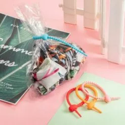 EAUDACè 20 Pieces Colorful Silicone Ties Bag Clip,Cable Straps, Bread Tie, Reusable Rubber Twist Tie, All-Purpose Silicone Ties, Cable Ties,Silicone Cord,Household Snake Ties, Bag Sealing Clips 9 EAUDACè 20 Pieces Colorful Silicone Ties Bag Clip,Cable Straps, Bread Tie, Reusable Rubber Twist Tie, All-Purpose Silicone Ties, Cable Ties,Silicone Cord,Household Snake Ties, Bag Sealing Clips -Treuil, cric, palan et accessoires Soldes Boutique 63923516 5