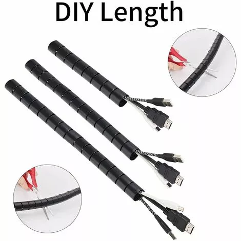 BENOBBY KIDS Cache Cable, 2m Gaine Souple Electrique Cable Management Pour Ranger Ou Cacher Les TV PC Câbles, Gestion Des Câbles Pour Maison Et Bureau, 2m - ∅22mm, Noir 3 BENOBBY KIDS Cache Cable, 2m Gaine Souple Electrique Cable Management Pour Ranger Ou Cacher Les TV PC Câbles, Gestion Des Câbles Pour Maison Et Bureau, 2m - ∅22mm, Noir – Image 3