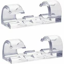 AOUGO Lot De 60 Clips De Câble Transparents, Support De Câble Auto-adhésif Solide, Pinces D'organisateur De Gestion De Cordon En Plastique Durables Pour La Maison Et Le Bureau (transparent)