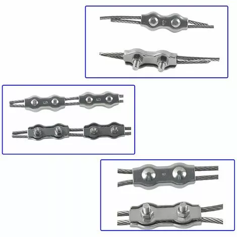 TINOR M3 Duplex Clips Serre-câbles En Acier Inoxydable 304 Pinces Duplex Pour Filin Pour Cordes à Linge En Câble Métallique Voiles De Soleil Suspendues Patio Fixe 8 Pièces 3 TINOR M3 Duplex Clips Serre-câbles En Acier Inoxydable 304 Pinces Duplex Pour Filin Pour Cordes à Linge En Câble Métallique Voiles De Soleil Suspendues Patio Fixe 8 Pièces – Image 3