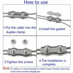 TINOR M3 Duplex Clips Serre-câbles En Acier Inoxydable 304 Pinces Duplex Pour Filin Pour Cordes à Linge En Câble Métallique Voiles De Soleil Suspendues Patio Fixe 8 Pièces 9 TINOR M3 Duplex Clips Serre-câbles En Acier Inoxydable 304 Pinces Duplex Pour Filin Pour Cordes à Linge En Câble Métallique Voiles De Soleil Suspendues Patio Fixe 8 Pièces -Treuil, cric, palan et accessoires Soldes Boutique 64031415 5