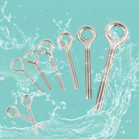 GALOZZOIT M6 304 Anneau En Acier Inoxydable Longue Vis Tige Filetée Boulon à Anneau 10PCS 3 GALOZZOIT M6 304 Anneau En Acier Inoxydable Longue Vis Tige Filetée Boulon à Anneau 10PCS – Image 3