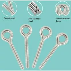 GALOZZOIT M6 304 Anneau En Acier Inoxydable Longue Vis Tige Filetée Boulon à Anneau 10PCS 9 GALOZZOIT M6 304 Anneau En Acier Inoxydable Longue Vis Tige Filetée Boulon à Anneau 10PCS -Treuil, cric, palan et accessoires Soldes Boutique 64079161 5