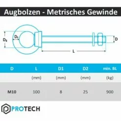 GALOZZOIT Boulon à œil Avec Filetage Métrique En Acier Inoxydable A4 V4A Acier Inoxydable M10x100(2pcs) 6 GALOZZOIT Boulon à œil Avec Filetage Métrique En Acier Inoxydable A4 V4A Acier Inoxydable M10x100(2pcs) -Treuil, cric, palan et accessoires Soldes Boutique 64079208 2