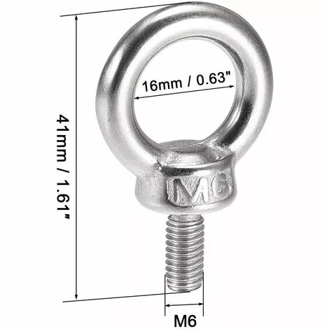 GALOZZOIT M6 * 11 Boulon à œil En Acier Inoxydable 10 Pièces, JatilEr 304 Boulon à œil En Acier Inoxydable Boulon à œil En Acier Inoxydable Boulon à œil Matériel Boulon à œil Rond Pour Le Rôle De Fixation Et De Suspension 3 GALOZZOIT M6 * 11 Boulon à œil En Acier Inoxydable 10 Pièces, JatilEr 304 Boulon à œil En Acier Inoxydable Boulon à œil En Acier Inoxydable Boulon à œil Matériel Boulon à œil Rond Pour Le Rôle De Fixation Et De Suspension – Image 3