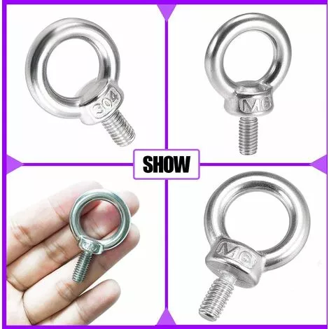 GALOZZOIT M6 * 11 Boulon à œil En Acier Inoxydable 10 Pièces, JatilEr 304 Boulon à œil En Acier Inoxydable Boulon à œil En Acier Inoxydable Boulon à œil Matériel Boulon à œil Rond Pour Le Rôle De Fixation Et De Suspension 5 GALOZZOIT M6 * 11 Boulon à œil En Acier Inoxydable 10 Pièces, JatilEr 304 Boulon à œil En Acier Inoxydable Boulon à œil En Acier Inoxydable Boulon à œil Matériel Boulon à œil Rond Pour Le Rôle De Fixation Et De Suspension – Image 5