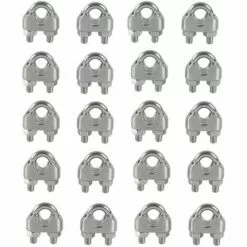 LYCXAMES M5 Serre-câbles Etrier U Boulon Clip De Câble 304 Acier Inoxydable Selle De Pince De Câble Câble Métallique Clips Pour Etendoir Linge Exterieur20PCS