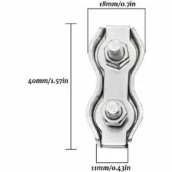 LYCXAMES 6 Pièces M4 Wire Rope Clips Duplex Rope Clamp 2-Post Wire Rope Clip Pour Cordes à Linge Patio Fixe Hanging Sun Sails -Treuil, cric, palan et accessoires Soldes Boutique 64083503 2