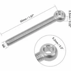 GALOZZOIT Lot De 10 Boulons à œil écrou à œil M6 X 50 Mm Boulon à œil En Acier Inoxydable 304 -Treuil, cric, palan et accessoires Soldes Boutique 64108441 3