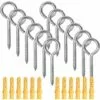 GALOZZOIT 12 Pcs M6*80mm Crochets à Oeil Vis Avec Tubes D'expansion, Crochets Piton à Visser En Acier Inoxydable, Boulon à œil Oeillets à Vis, Auto Taraudeuse Anneau Vis Pour Suspension Intérieure Extérieure Style A