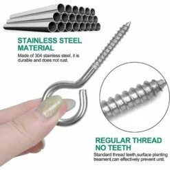 GALOZZOIT 12 Pcs M6*80mm Crochets à Oeil Vis Avec Tubes D'expansion, Crochets Piton à Visser En Acier Inoxydable, Boulon à œil Oeillets à Vis, Auto Taraudeuse Anneau Vis Pour Suspension Intérieure Extérieure Style A -Treuil, cric, palan et accessoires Soldes Boutique 64108463 3
