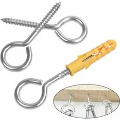 GALOZZOIT 12 Pcs M6*80mm Crochets à Oeil Vis Avec Tubes D'expansion, Crochets Piton à Visser En Acier Inoxydable, Boulon à œil Oeillets à Vis, Auto Taraudeuse Anneau Vis Pour Suspension Intérieure Extérieure Style A -Treuil, cric, palan et accessoires Soldes Boutique 64108463 4