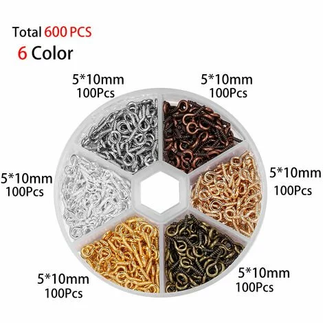 GALOZZOIT 600pcs Petite Vis à Oeil, Mini Vis à Oeil En Métal, Vis à Oeil à Travers Le Crochet Crochet à Oeil Vis à Oeil Autotaraudeuse Pour Projets De Bricolage à Domicile Fabrication De Bijoux Bricolage Arts Et Artisanat 4 X 8 Mm 1 GALOZZOIT 600pcs Petite Vis à Oeil, Mini Vis à Oeil En Métal, Vis à Oeil à Travers Le Crochet Crochet à Oeil Vis à Oeil Autotaraudeuse Pour Projets De Bricolage à Domicile Fabrication De Bijoux Bricolage Arts Et Artisanat 4 X 8 Mm
