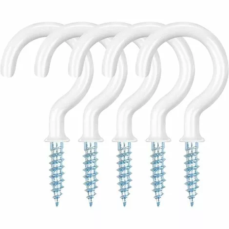 GALOZZOIT Lot De 50 Crochets à Vis Multi-usages 1-1/4" Avec œillets Anti-rouille, Haute Résistance à La Traction, Crochet Pour Suspendre Ornements, Clés, Lumières De Jardin, Etc 1 GALOZZOIT Lot De 50 Crochets à Vis Multi-usages 1-1/4" Avec œillets Anti-rouille, Haute Résistance à La Traction, Crochet Pour Suspendre Ornements, Clés, Lumières De Jardin, Etc