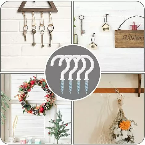 GALOZZOIT Lot De 50 Crochets à Vis Multi-usages 1-1/4" Avec œillets Anti-rouille, Haute Résistance à La Traction, Crochet Pour Suspendre Ornements, Clés, Lumières De Jardin, Etc 4 GALOZZOIT Lot De 50 Crochets à Vis Multi-usages 1-1/4" Avec œillets Anti-rouille, Haute Résistance à La Traction, Crochet Pour Suspendre Ornements, Clés, Lumières De Jardin, Etc – Image 4