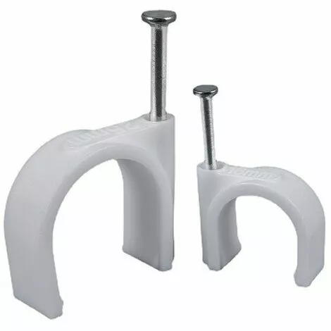 NAXUNNN Lot De 300 Clips Muraux En Acier Pour Câbles - Différentes Spécifications - Solides - Durables - Blancs - Rondes - 400 De 6 Mm - Gestion Des Câbles 1 NAXUNNN Lot De 300 Clips Muraux En Acier Pour Câbles - Différentes Spécifications - Solides - Durables - Blancs - Rondes - 400 De 6 Mm - Gestion Des Câbles