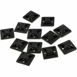 ARC-EN-CIéL 100 Pièces Embases Adhesive Pour Attache De Cable, 20mm X 20 Mm, Noir, Serre-Câbles Auto Adhésif, Support De Serre Câble Plastique, Embase Pour Collier De Serrage,-Arcenciél