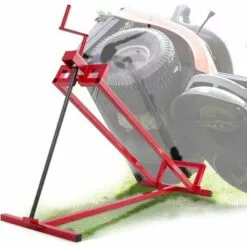 RELAX4LIFE Cric Lève Tondeuse Quad Tracteur Jusqu'à 400KG, Hauteur De Levage 11,5 à 77CM, Gain De Place, Matériau En Acier Pulvérisé