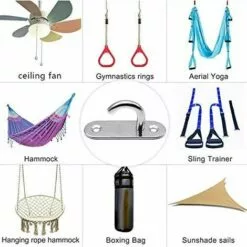 CARILLONSàVENT Œil Crochet De Montage à Vis Murale Crochets De Plafond Inox Argent Ancrage De Plaque à Œil Chaise Suspendue Avec Crochet Au Plafond Pour Yoga Moustiquaire Bateau Gréement Quincaillerie De Pont Marin Carivent -Treuil, cric, palan et accessoires Soldes Boutique 64137940 3