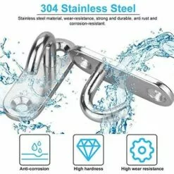 CARILLONSàVENT Œil Crochet De Montage à Vis Murale Crochets De Plafond Inox Argent Ancrage De Plaque à Œil Chaise Suspendue Avec Crochet Au Plafond Pour Yoga Moustiquaire Bateau Gréement Quincaillerie De Pont Marin Carivent -Treuil, cric, palan et accessoires Soldes Boutique 64137940 4