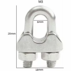 CARILLONSàVENT Attaches Pour Câbles Métalliques M3, Serre-câbles étrie, U Boulon Clip De Câble En Acier Inoxydable De 3mm De Diamètre, Lot De 12 Carivent 7 CARILLONSàVENT Attaches Pour Câbles Métalliques M3, Serre-câbles étrie, U Boulon Clip De Câble En Acier Inoxydable De 3mm De Diamètre, Lot De 12 Carivent -Treuil, cric, palan et accessoires Soldes Boutique 64140977 3