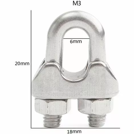 CARILLONSàVENT Attaches Pour Câbles Métalliques M3, Serre-câbles étrie, U Boulon Clip De Câble En Acier Inoxydable De 3mm De Diamètre, Lot De 12 Carivent 3 CARILLONSàVENT Attaches Pour Câbles Métalliques M3, Serre-câbles étrie, U Boulon Clip De Câble En Acier Inoxydable De 3mm De Diamètre, Lot De 12 Carivent – Image 3