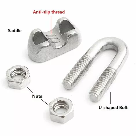 CARILLONSàVENT Attaches Pour Câbles Métalliques M3, Serre-câbles étrie, U Boulon Clip De Câble En Acier Inoxydable De 3mm De Diamètre, Lot De 12 Carivent 4 CARILLONSàVENT Attaches Pour Câbles Métalliques M3, Serre-câbles étrie, U Boulon Clip De Câble En Acier Inoxydable De 3mm De Diamètre, Lot De 12 Carivent – Image 4