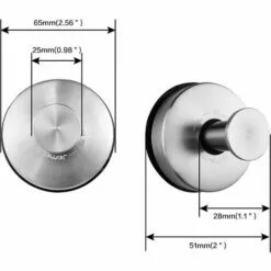 MEZHENG Crochet Ventouse -pack De 2 Crochet Porte Serviette à Ventouse Accroche Torchon En Inox Barre Crochet Cuisine Ventouse Pour Cuisine Et Salle De Bain, Douche, Manteaux Etc -Treuil, cric, palan et accessoires Soldes Boutique 64159176 5
