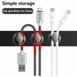 PESCE Clips Câble, 10pcs Rangements De Câbles Et Serre-Câbles Attache-Câbles En Silicone, Rangement Cordon Bureau Pour Fils De Chargeur, Ordinateur, Souris, Téléphone, Écouteur Etc (Gris) -Treuil, cric, palan et accessoires Soldes Boutique 64344282 3