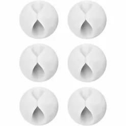 PESCE 6 Pack Câble Clips, Rangement-câbles Et Serre-câbles Pour TV Ordinateur PC Portable Maison Et Bureau, Blanc