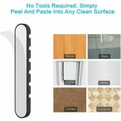 PESCE Clips Câble Cordon Organisateur Bureau, 2 Pièces (6 Fentes) Support Attache-Câble Gestion, Adhésif En Silicone Rangement Cordon Pour Fils De Chargeur/Ordinateur/Souris/Écouteur/Téléphone Etc. -Treuil, cric, palan et accessoires Soldes Boutique 64380921 5