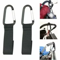 CESIèCLEFOU Crochets Poussettes,Clip Poussette,Accessoire Poussette,Accroche Poussette Sacs,Crochets De Poussette Universel,Pour Accrochez Vos Achats, Sacs Et Cabas Sur Un Landau (4pcs) Lefou -Treuil, cric, palan et accessoires Soldes Boutique 64562423 4