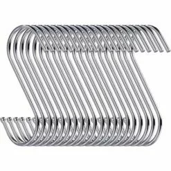 MINKUROW Lot De 10 Crochets En S, Crochets De Suspension De 9 Cm, Crochets De Garde-robe, Crochets Pour Suspendre, Cintres (argent)