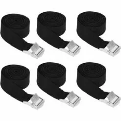 SINCèREETALI Sangles D'arrimage En Alliage Léger - Noir - Forte Capacité De Charge - Sans Crochet - Pour Attacher Et Fixer Des Boîtes, Des Cargaisons, Des Bagages