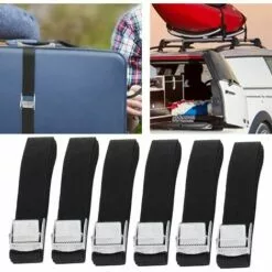 SINCèREETALI Sangles D'arrimage En Alliage Léger - Noir - Forte Capacité De Charge - Sans Crochet - Pour Attacher Et Fixer Des Boîtes, Des Cargaisons, Des Bagages -Treuil, cric, palan et accessoires Soldes Boutique 64706061 3