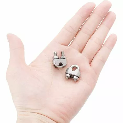 LLOVE 12 Pièces Serre Cable Inox 3 Mm Galvanisé Pince à Câble Métallique Pince à Corde En Forme D'arc Câble Métallique Clips Inox Pince En Forme D'arc Serre Cable Acier Pour Fixer Les Câbles Et Les Cordes 5 LLOVE 12 Pièces Serre Cable Inox 3 Mm Galvanisé Pince à Câble Métallique Pince à Corde En Forme D'arc Câble Métallique Clips Inox Pince En Forme D'arc Serre Cable Acier Pour Fixer Les Câbles Et Les Cordes – Image 5