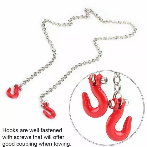 YD Accessoires De Crochets De Remorquage De Remorque RC En Métal Avec Chane Pour Voiture D'escalade Sur Chenilles SCX10 D90 1:10 RC 2 YD Accessoires De Crochets De Remorquage De Remorque RC En Métal Avec Chane Pour Voiture D'escalade Sur Chenilles SCX10 D90 1:10 RC – Image 2