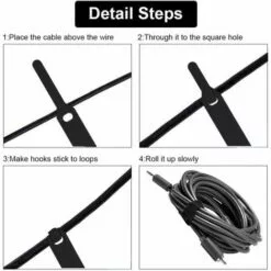 SINCèREETALI 80PCS Attache Cable Réutilisable Serre Cable En Nylon, Reglable Sangles Câbles à Crochet Et Boucle Pour Cordes Et Gestion Des Câbles Attaches De Câble(couleurs Assorties) -Treuil, cric, palan et accessoires Soldes Boutique 65310153 4