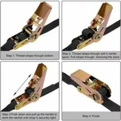 OSQI 10mx25mm Sangle D'Arrimage Sangles De Cargaison à Cliquet 250kg Charge De Travail 2Pcs -Treuil, cric, palan et accessoires Soldes Boutique 65504981 4